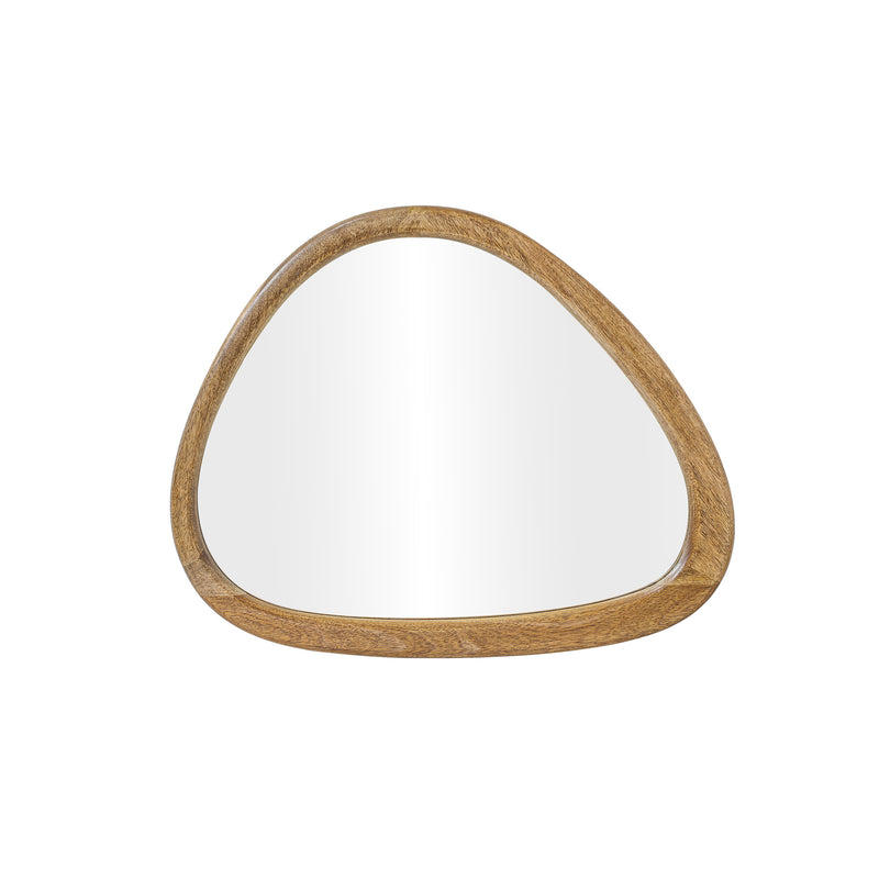 Rutland organic wall mirror with natural wood frame, 22-inch