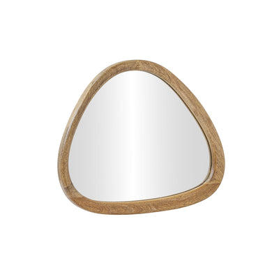 Rutland organic wall mirror with natural wood frame, 22-inch