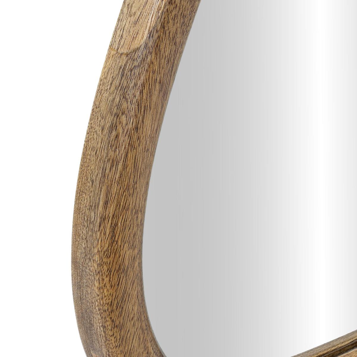 Rutland organic wall mirror with natural wood frame, 22-inch