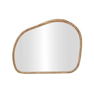Rutland organic wall mirror with natural wood frame, 43-inch