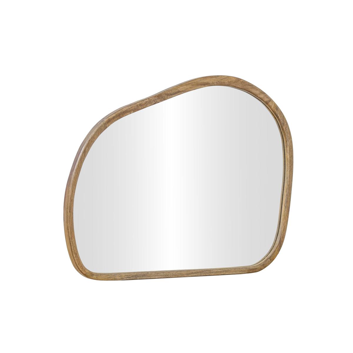 Rutland organic wall mirror with natural wood frame, 43-inch