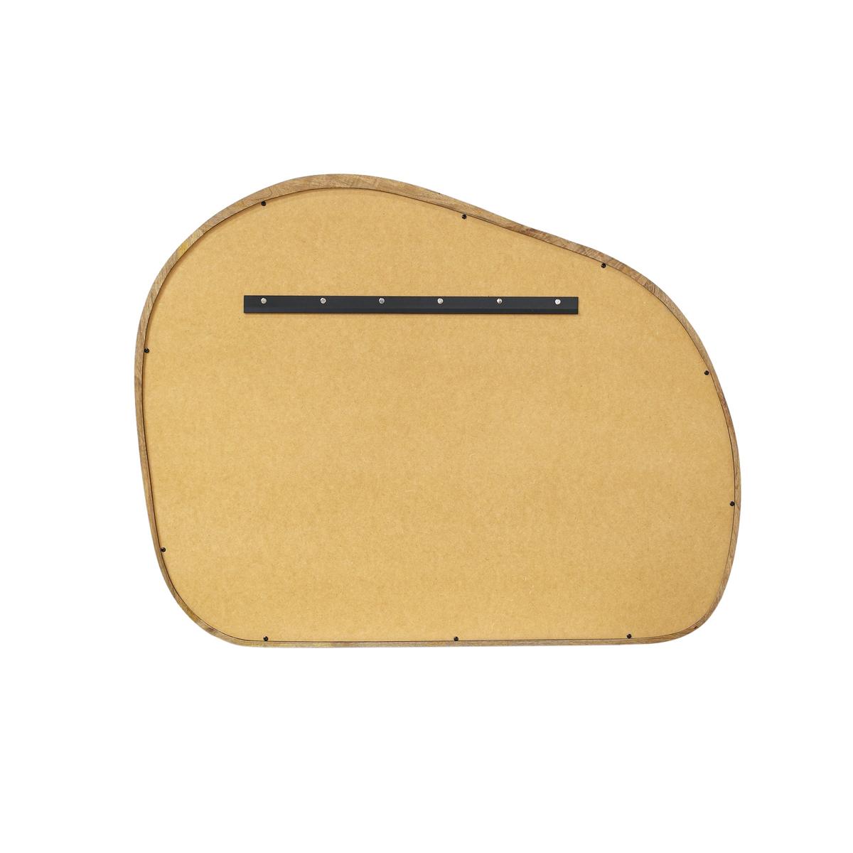 Back of Rutland organic wall mirror with natural wood frame, 43-inch