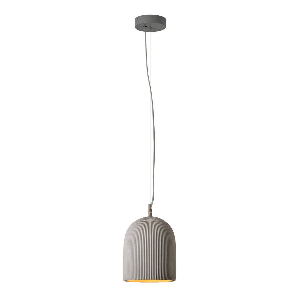 Ramsay Outdoor and Bathroom Cone Pendant Light in Ivory, close up of the shade