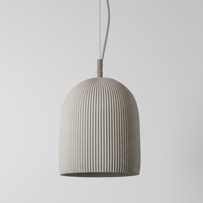 Ramsay Outdoor and Bathroom Cone Pendant Light in Ivory, close up of the shade
