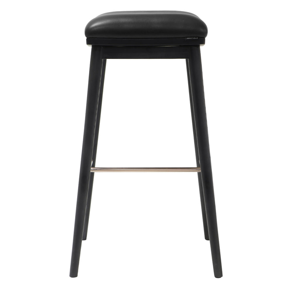 Black Ash Auburn Wooden Bar Stool in Black Leather, Product Code AU-BK-WO-ST-BK