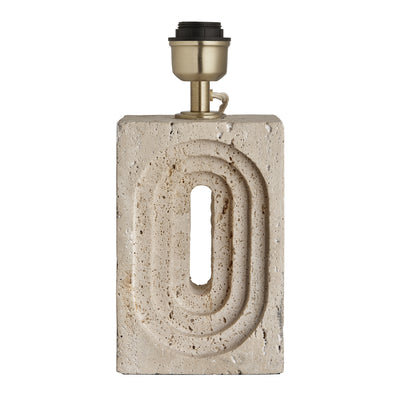 Travertine Rectangular Table Lamp - Natural & Brass - Base Only - Table Lamp & Floor Lamp Bases - Industville Lighting UK
