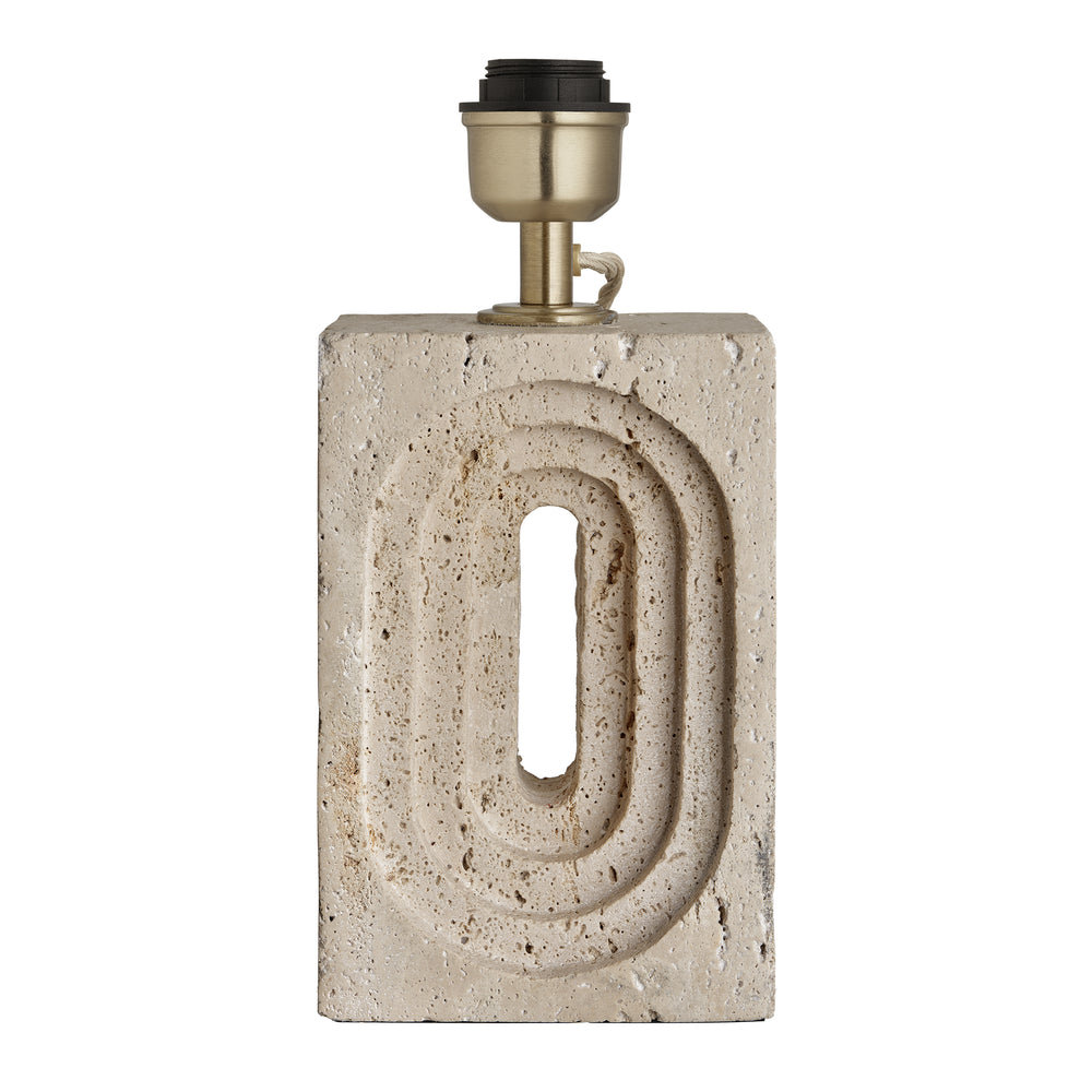 Rectangular Base Table Lamp Travertine Stone Rectangular Table Lamp | Large Stock
