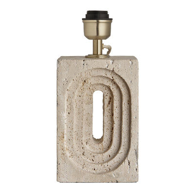 Travertine Rectangular Table Lamp - Natural & Brass - Base Only