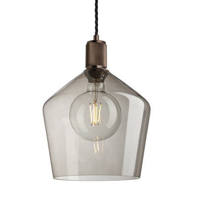 Ribbed Glass Schoolhouse Pendant - 10 Inch - Glass Lighting - Industville Lighting UK