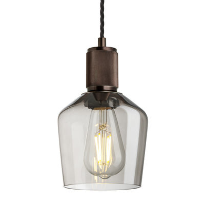 Ribbed Glass Schoolhouse Pendant - 5.5 Inch - Ceiling Lights - Industville Lighting UK