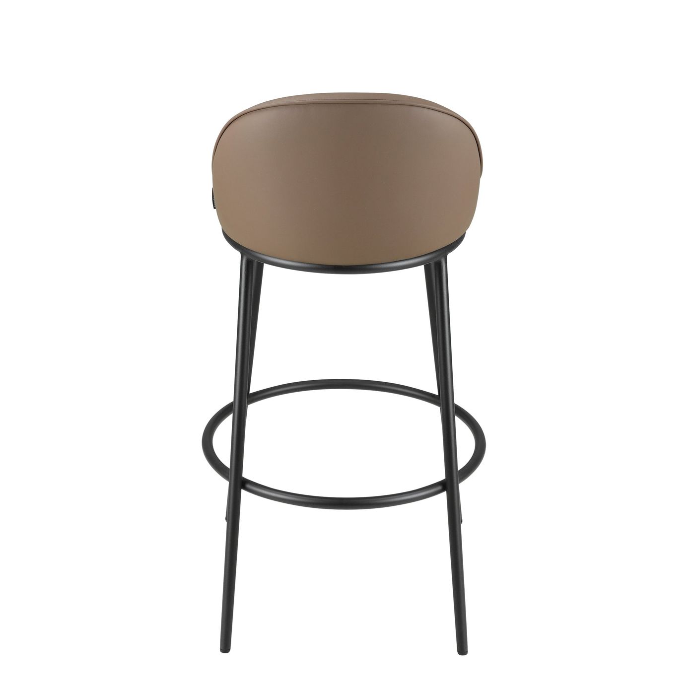 Sedona Black Metal Bar Stool with Brown Faux Leather
