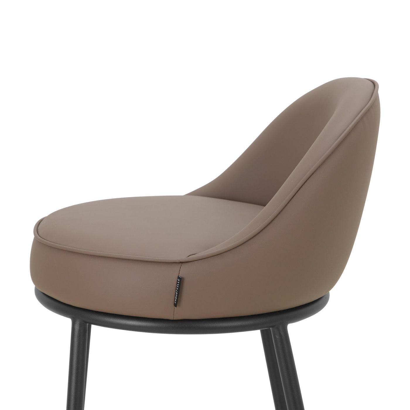 Sedona Black Metal Bar Stool with Brown Faux Leather