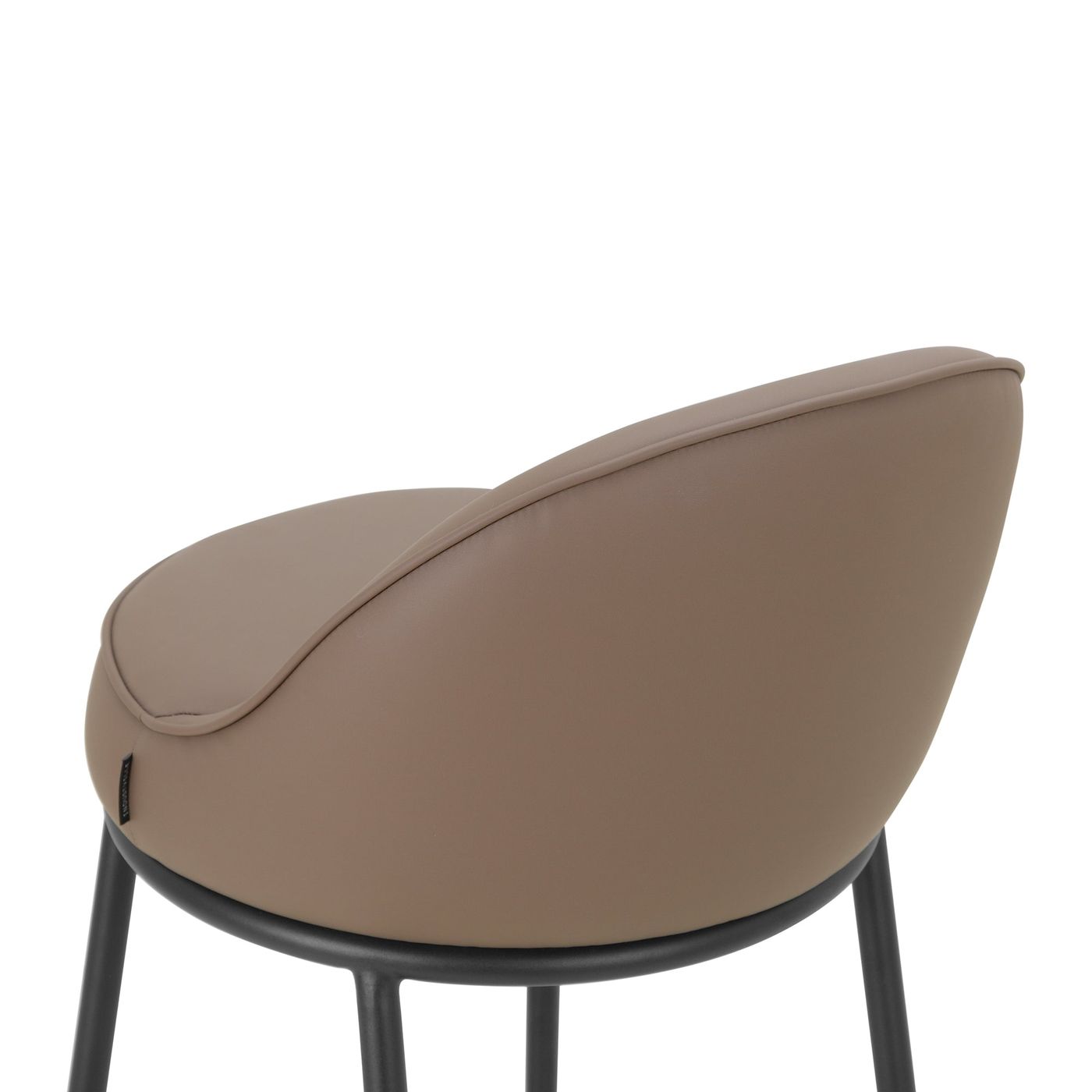 Sedona Black Metal Bar Stool with Brown Faux Leather