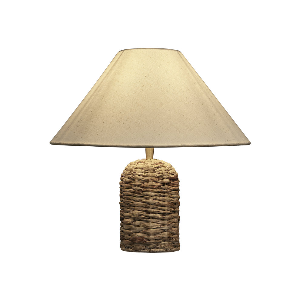 Sea Grass Cone Table Lamp Base with Coolie Cotton Shade
