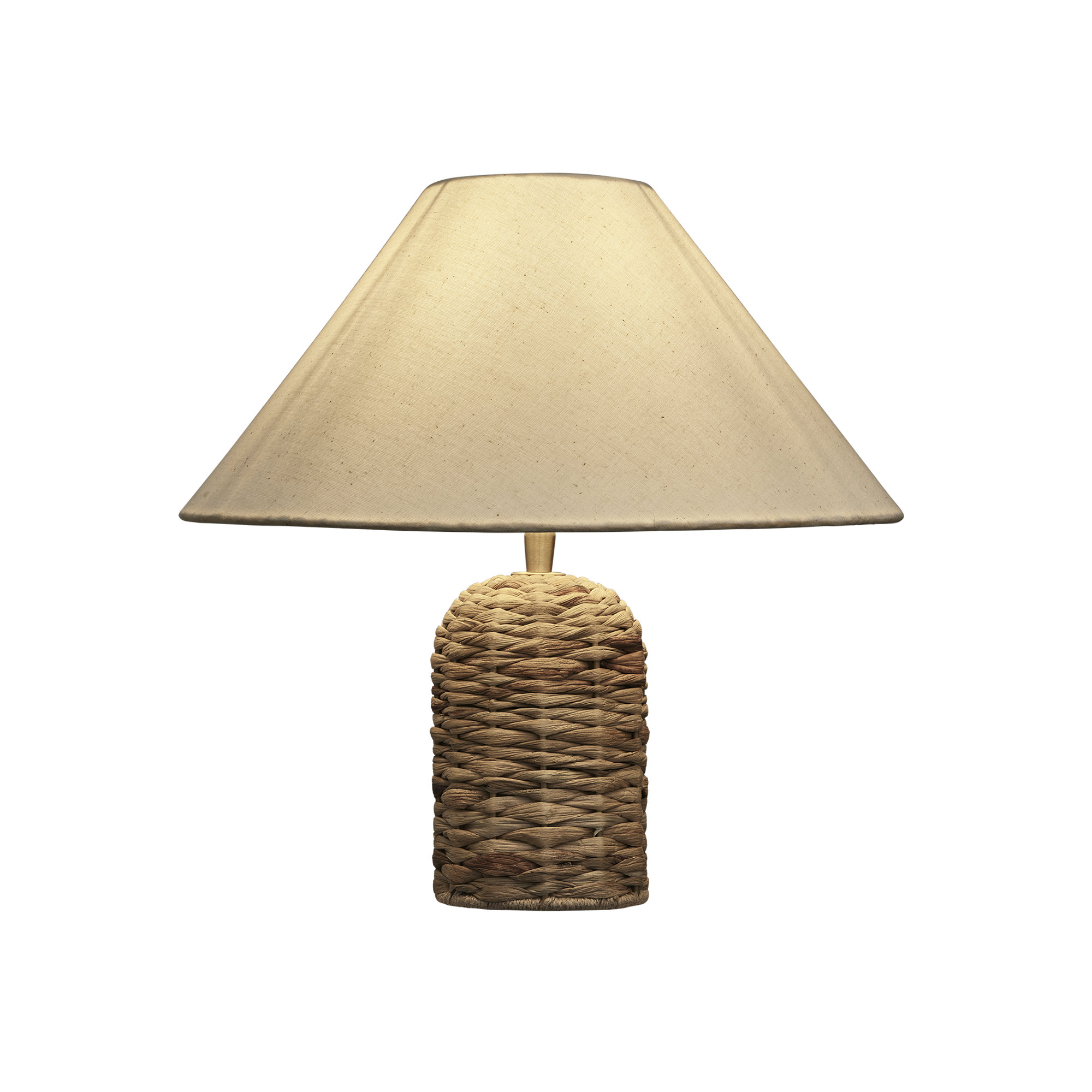 Sea Grass Cone Table Lamp Base with Coolie Cotton Shade