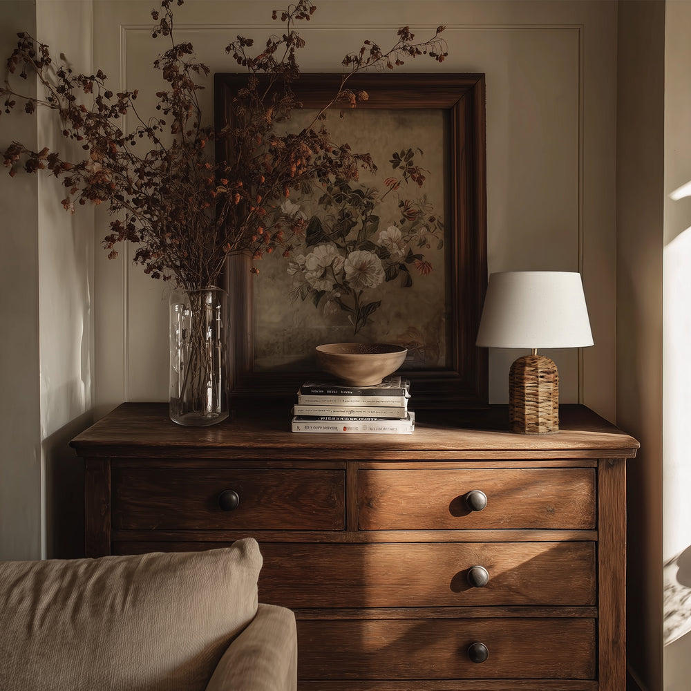 Sea Grass Cone Table Lamp Base with Empire Cotton Shade