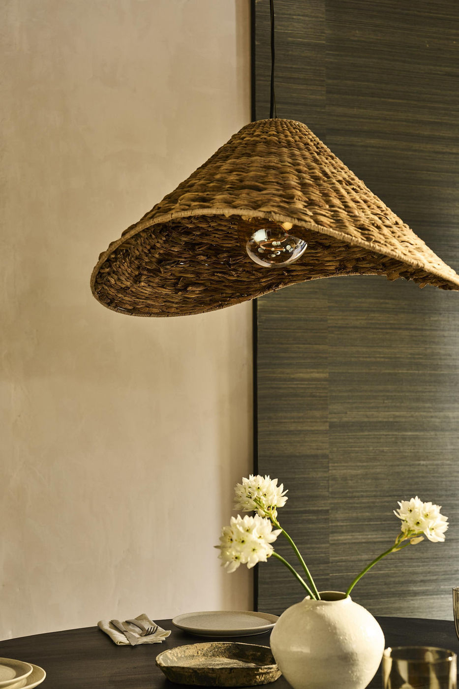 Natural Sea Grass Giant Hat Pendant Light , SKU - SGR-GHP21-N