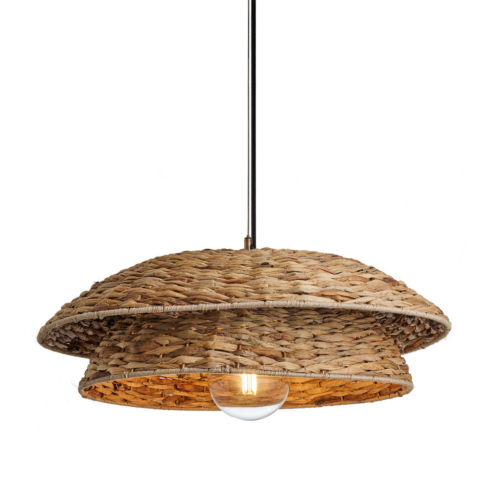 Natural Sea Grass Layered Giant Pendant  Light, SKU - SGR-LYGP24-N