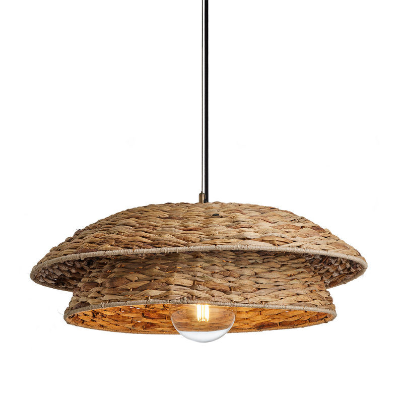Natural Sea Grass Layered Giant Pendant  Light, SKU - SGR-LYGP24-N