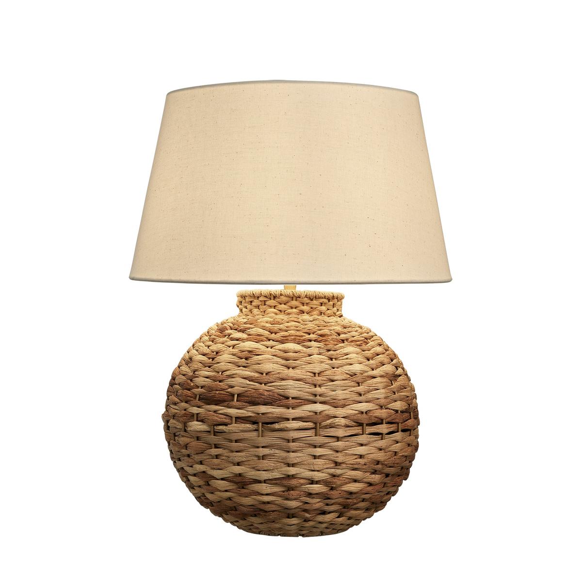 Sea Grass Round Table Lamp Base with Empire Cotton Shade