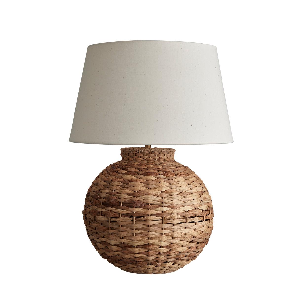 Sea Grass Round Table Lamp Base with Empire Cotton Shade