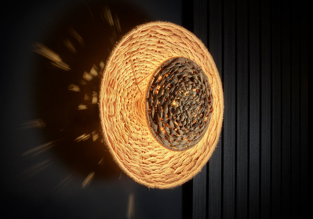 Sea Grass Round Diffuser Wall Light - Natural