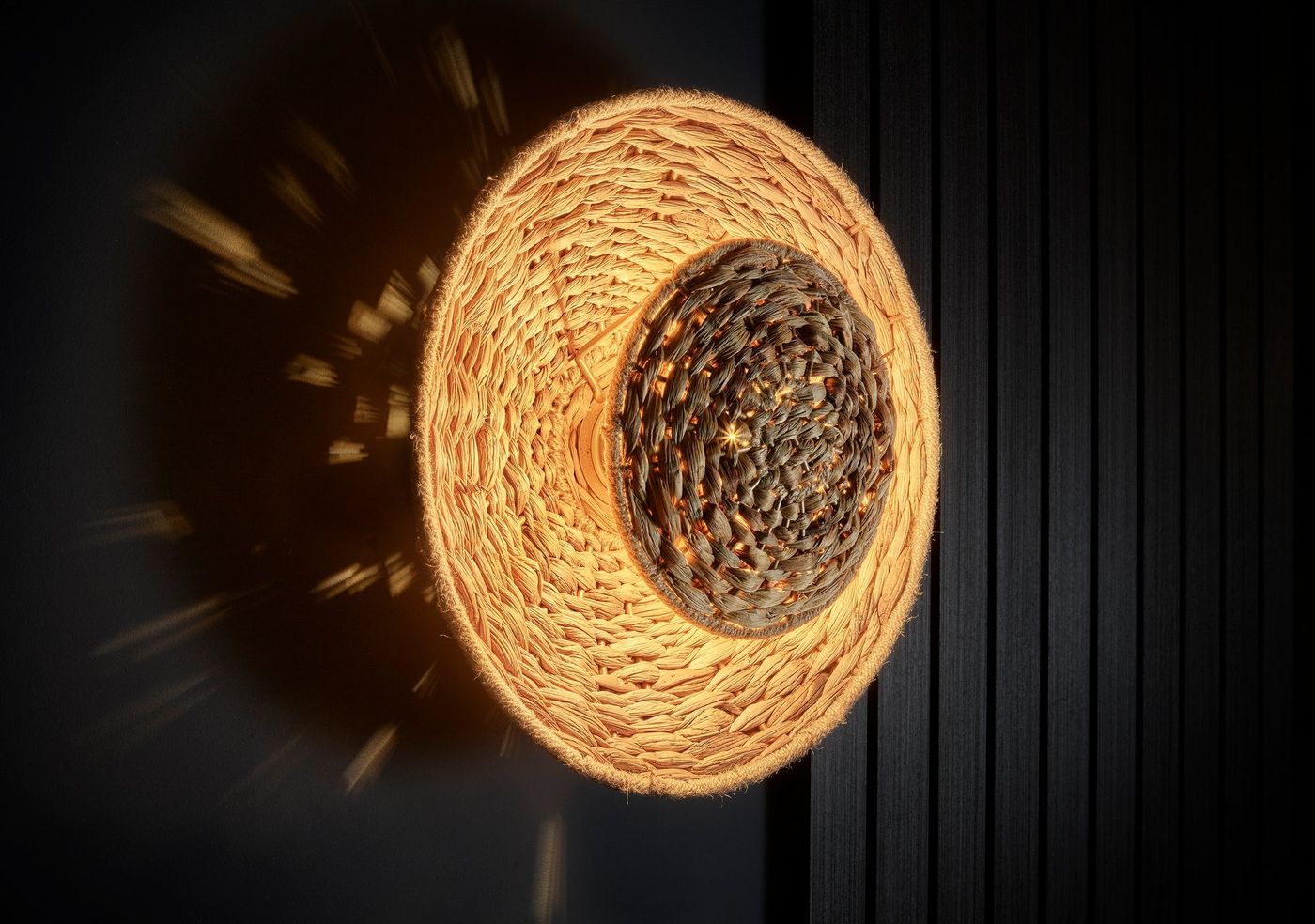 Sea Grass Round Diffuser Wall Light - Natural