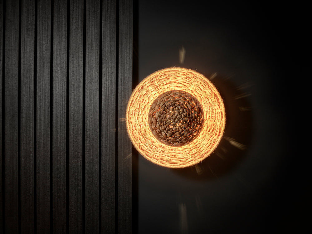 Sea Grass Round Diffuser Wall Light - Natural