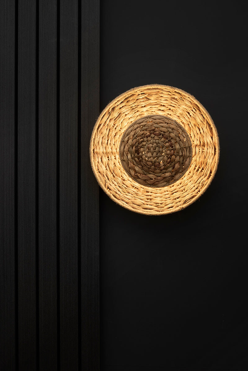 Sea Grass Round Diffuser Wall Light - Natural - Wall Lights - Industville Lighting UK