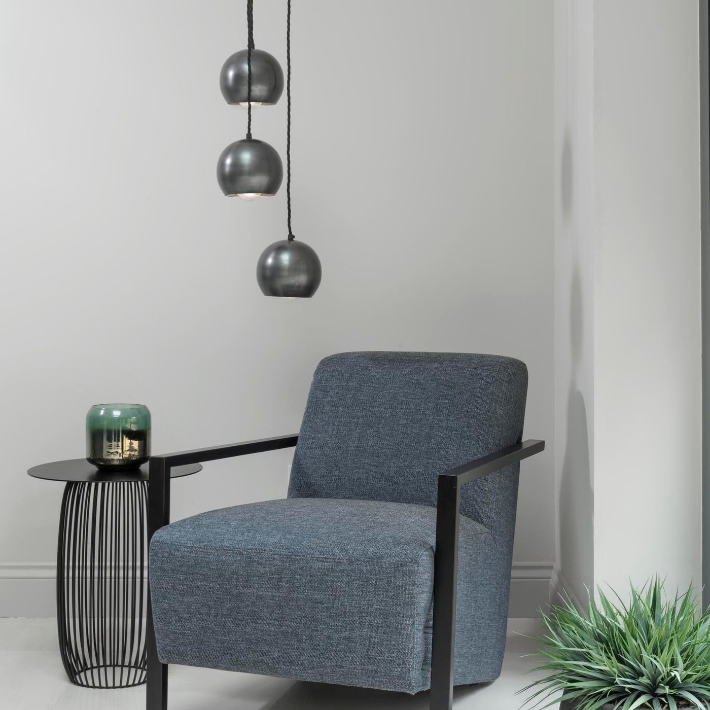 Pewter 3 Pendant The Globe Collection Pendant - Industville SL-GLP-3W-P