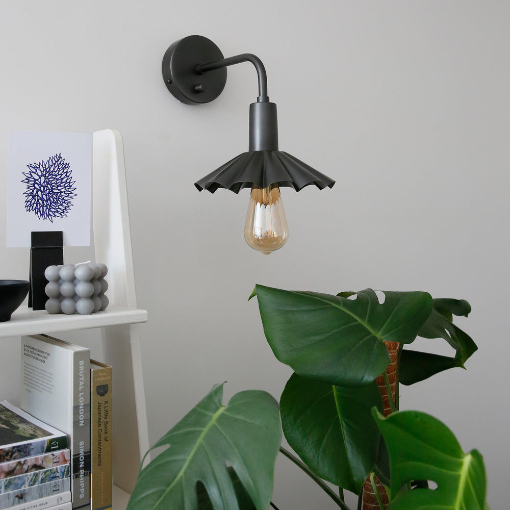 Pewter Sleek Umbrella Wall Light in 8 Inch with Pewter Holder, Product Code is SL-UWL8-P-PH at home