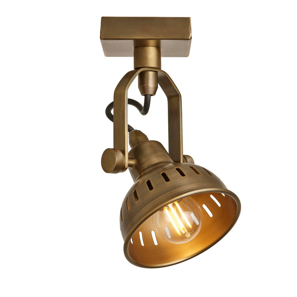 Single Swivel Spotlight Wall Light Brass