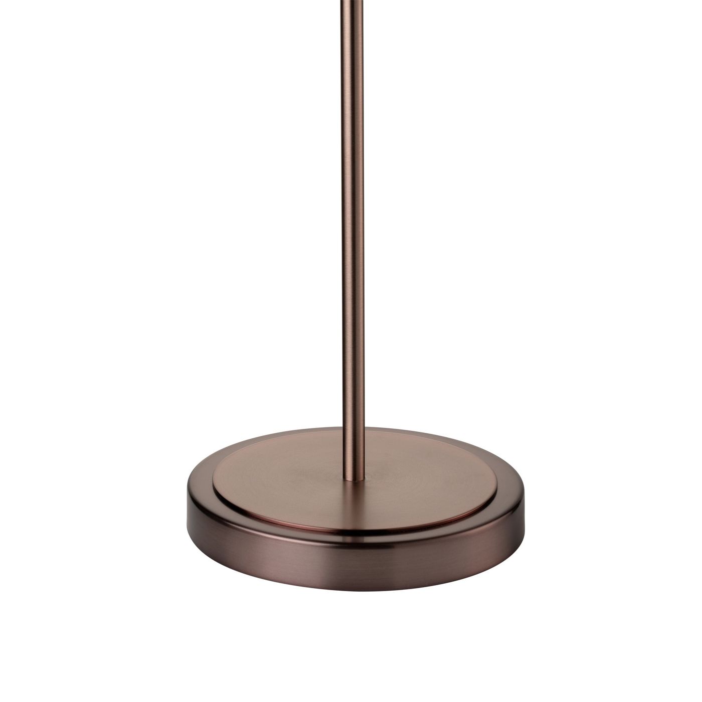 Selby Layered Mocha Glass Round Table Lamp with Bronze base, close up of the base