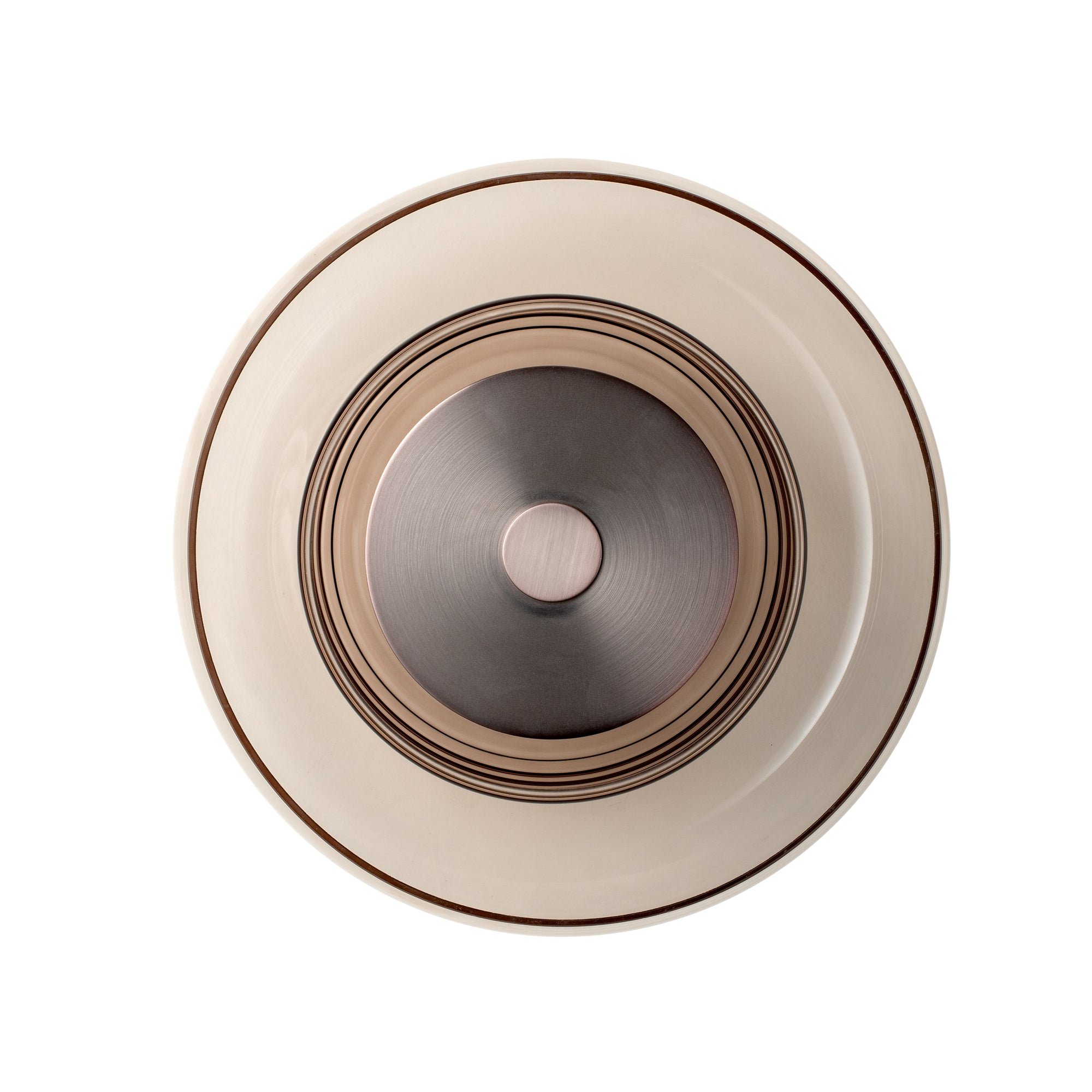Selby Layered Mocha Glass Round Wall Light Flush mount with Bronze diffuser