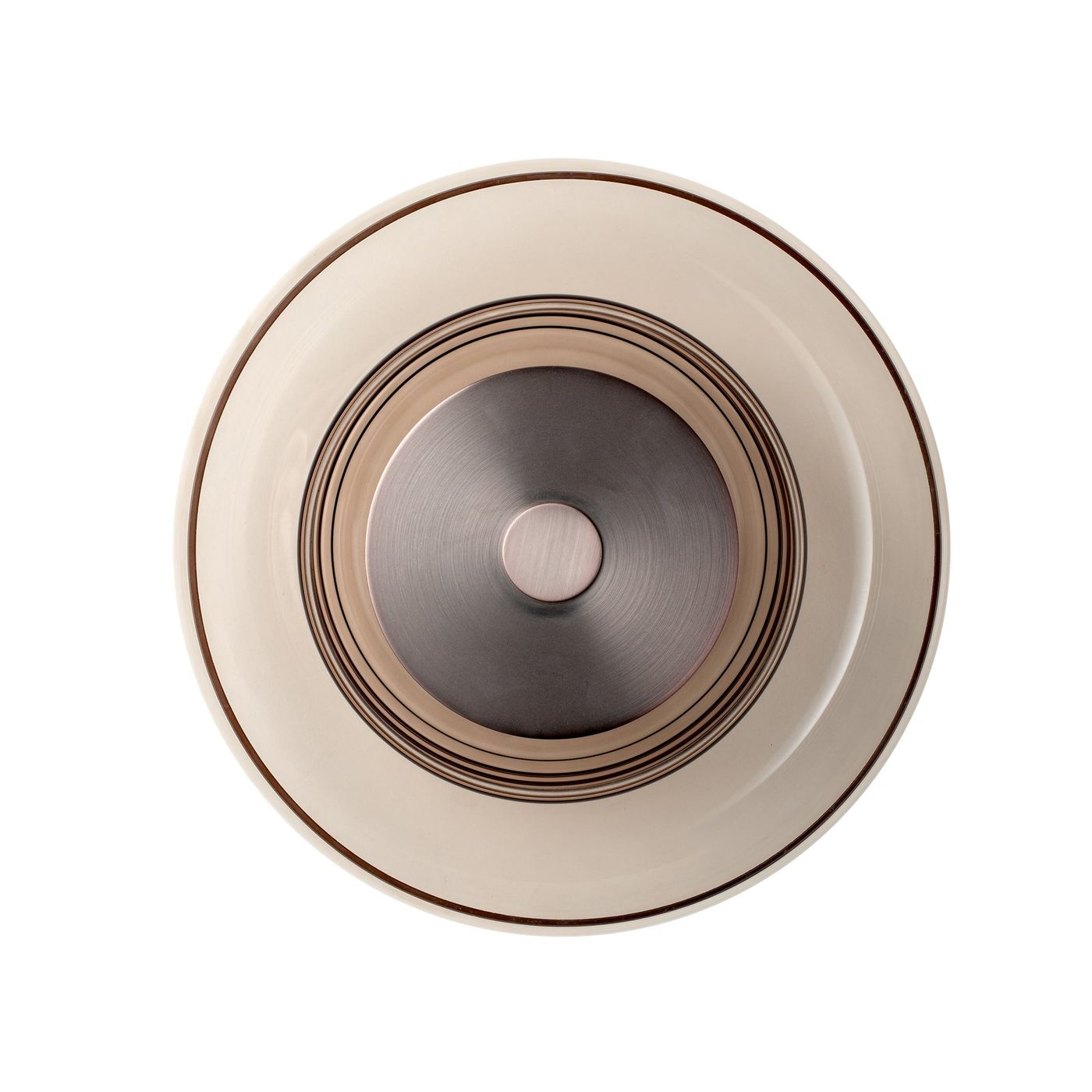 Selby Layered Mocha Glass Round Wall Light Flush mount with Bronze diffuser