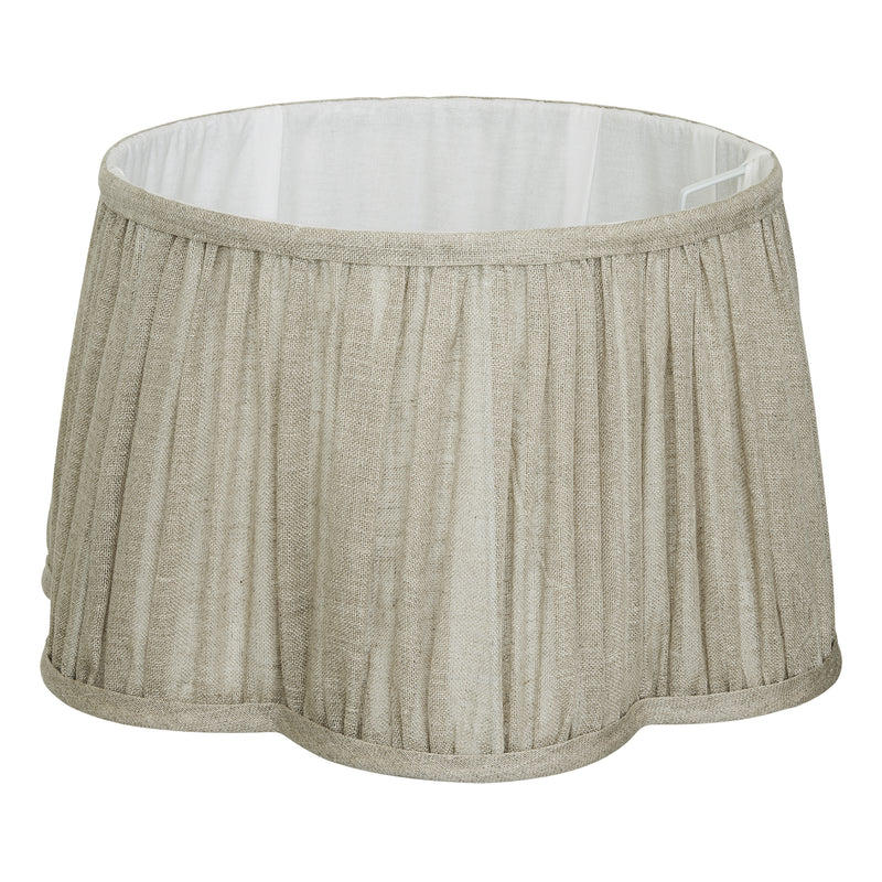 Large Scalloped Pure Linen Empire Lampshade Only in Natural, Industville SPEM-L-NLN-LSO