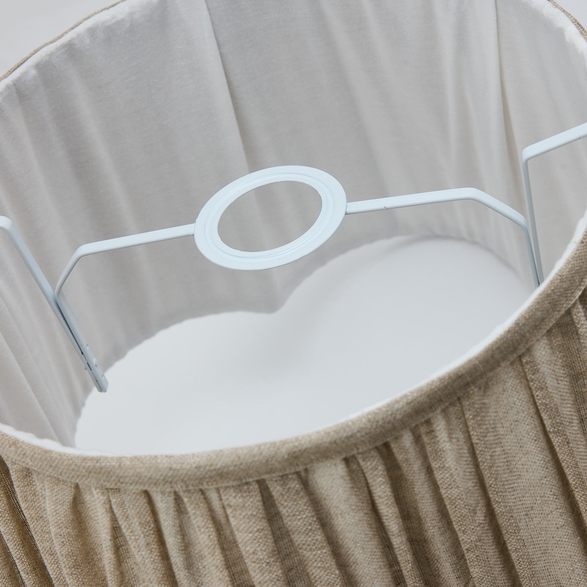 Large Scalloped Pure Linen Empire Lampshade Only in Natural, Industville SPEM-L-NLN-LSO