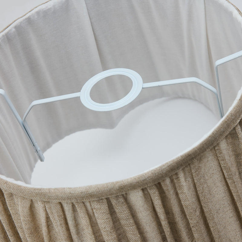 Large Scalloped Pure Linen Empire Lampshade Only in Natural, Industville SPEM-L-NLN-LSO