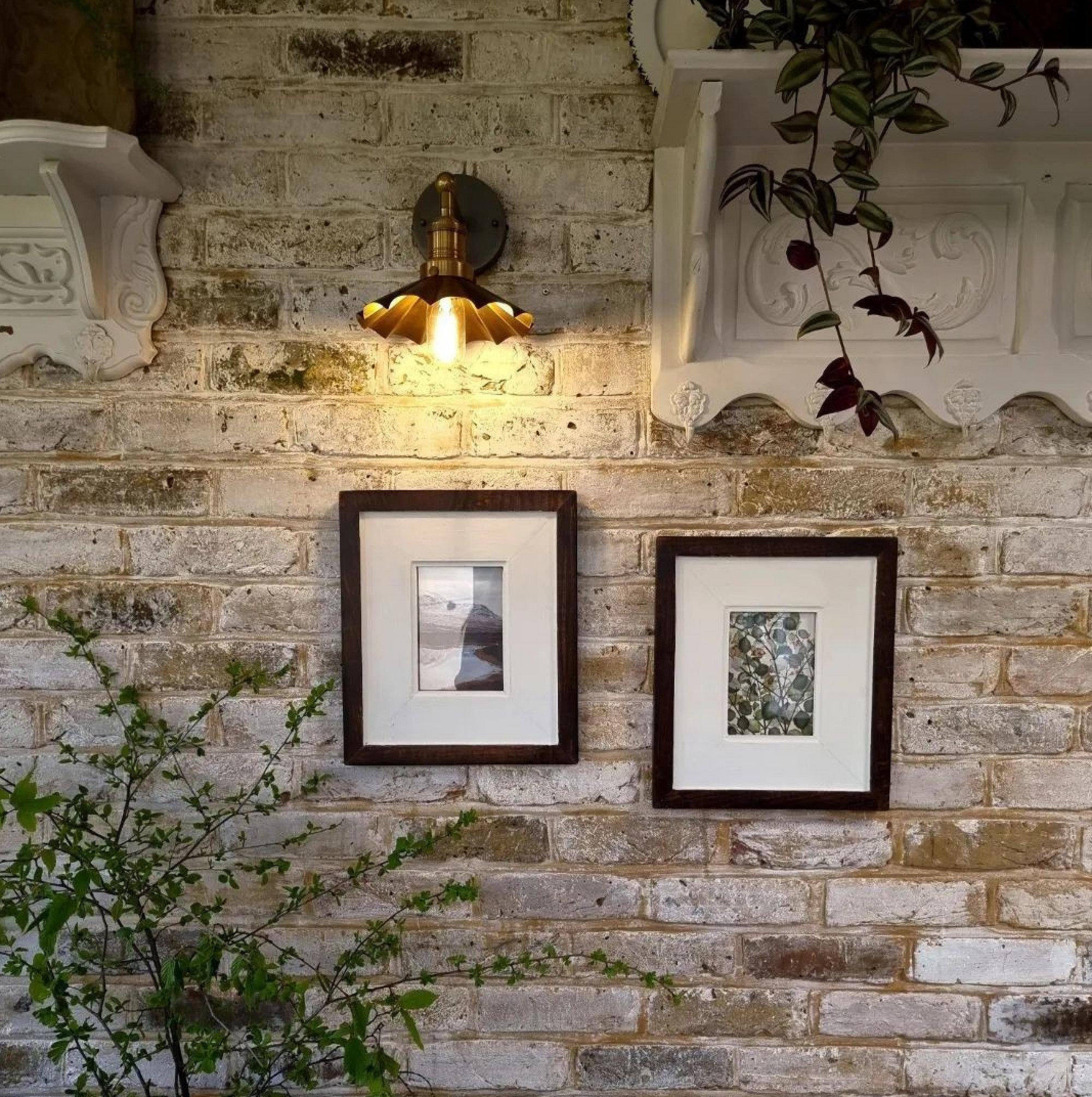 Brass with Brass Holder Brooklyn Umbrella Wall Light - 8 Inch BR-UWL8-B-BH