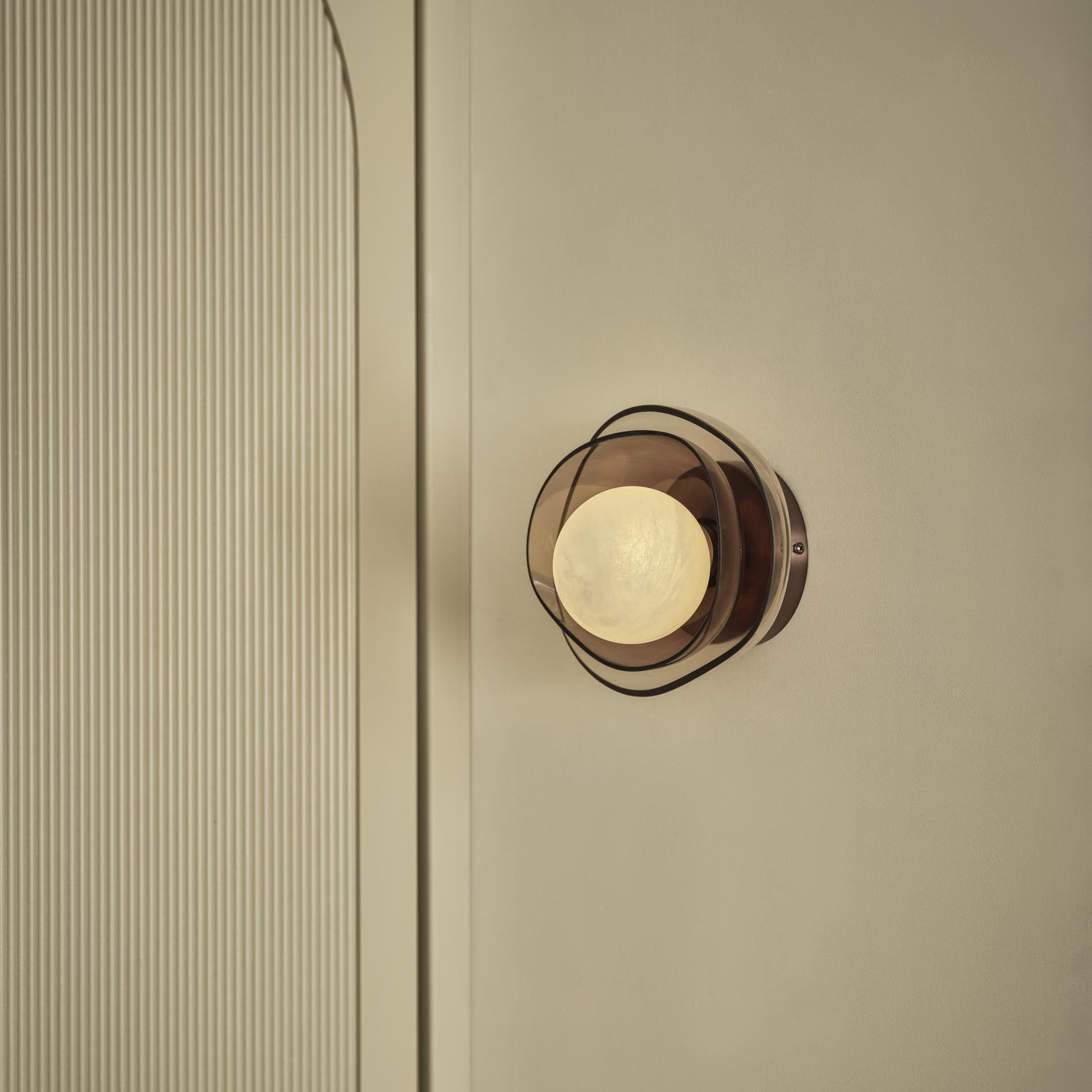 Dulwich Layered Mocha Glass Wall Light  in Bronze finish