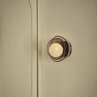 Dulwich Layered Mocha Glass Wall Light  in Bronze finish