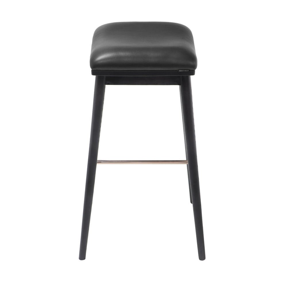 Black Ash Auburn Wooden Bar Stool in Black Leather, Product Code AU-BK-WO-ST-BK