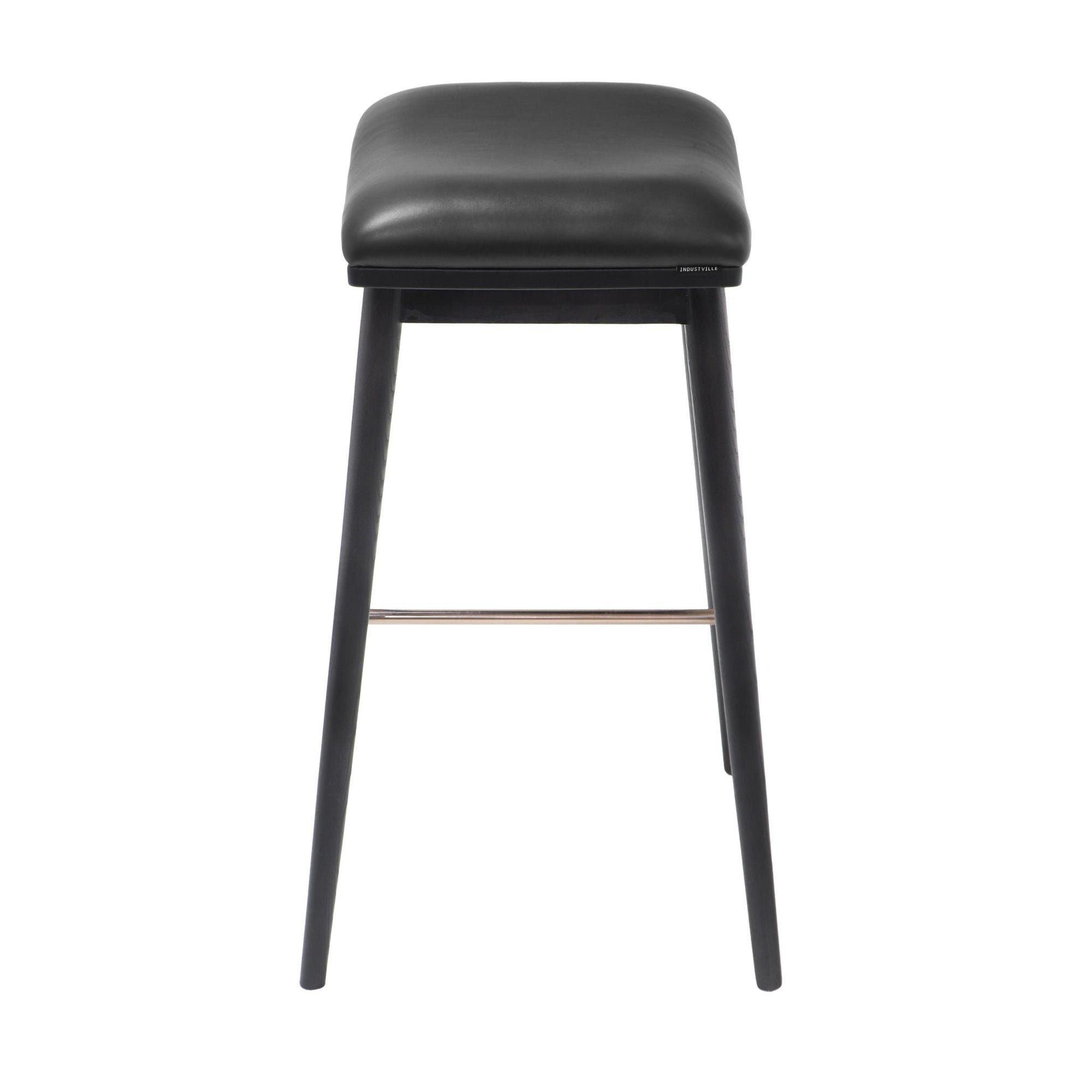 Black Ash Auburn Wooden Bar Stool in Black Leather, Product Code AU-BK-WO-ST-BK