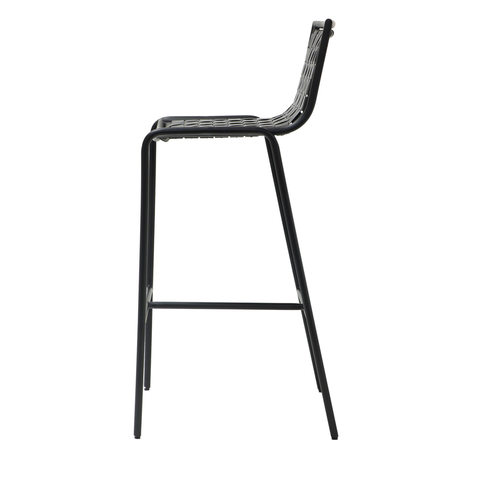 Berkley Black Metal Bar Stool in Black Leather, Product Code BY-LL-ST-BK
