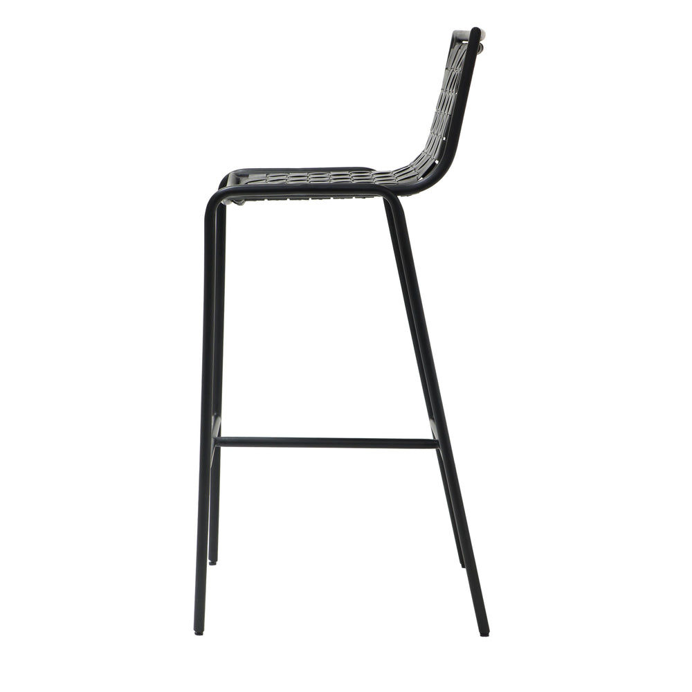 Berkley Black Metal Bar Stool in Black Leather, Product Code BY-LL-ST-BK