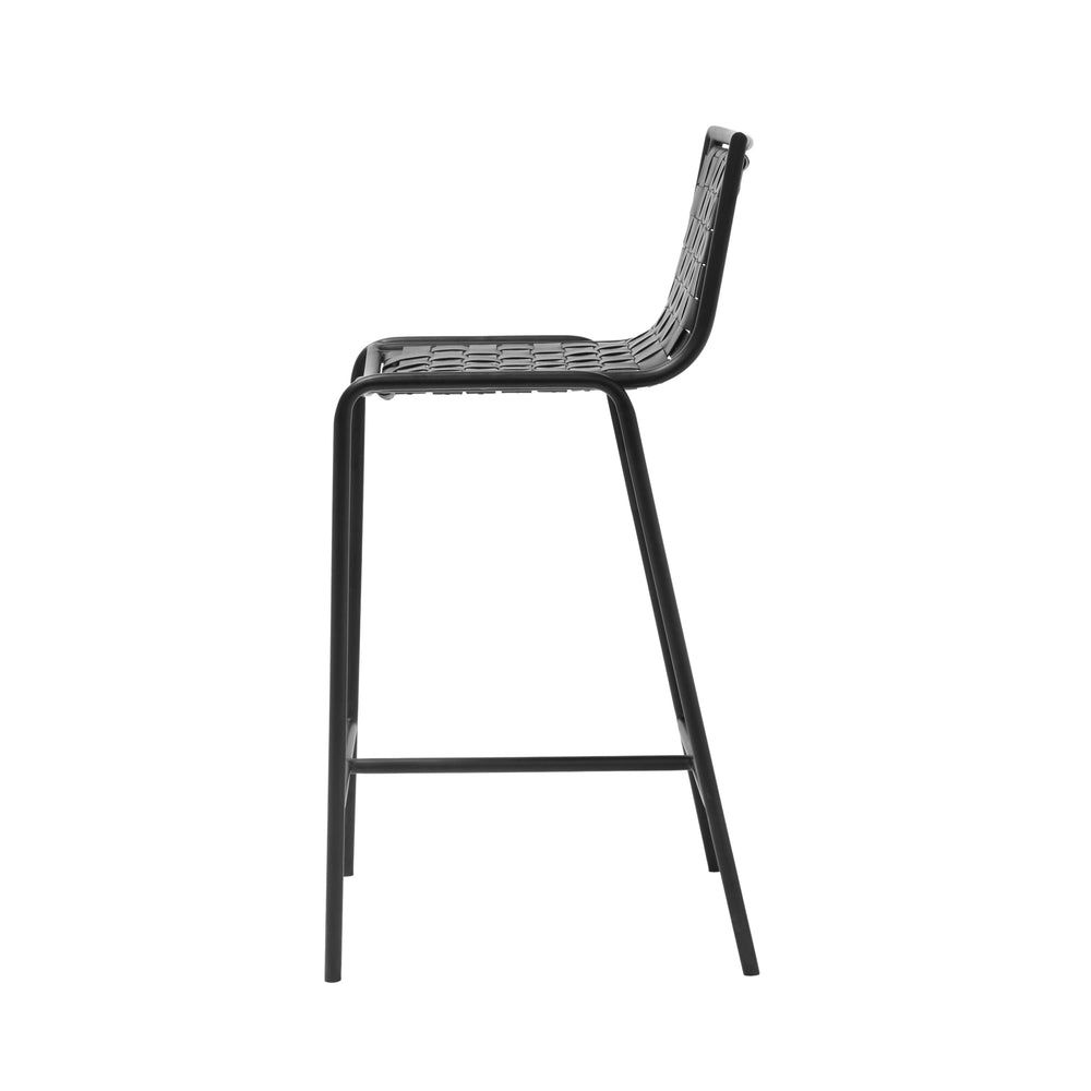 Berkley Black Metal Counter Height Stool in Black Leather, Product Code BY-LL-CH-ST-BK