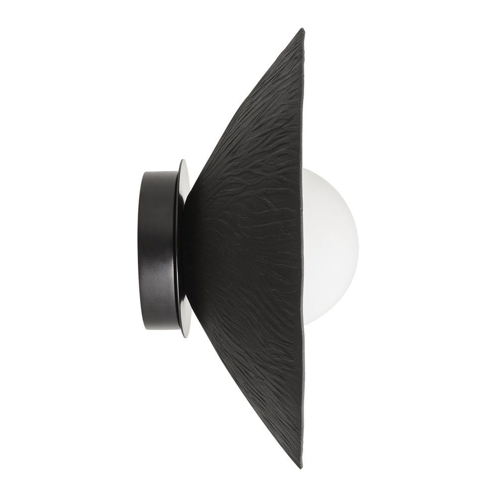 Brass and Black Flume Diffuser Wall Light - 12 Inch  - FH-WL12-B-BK