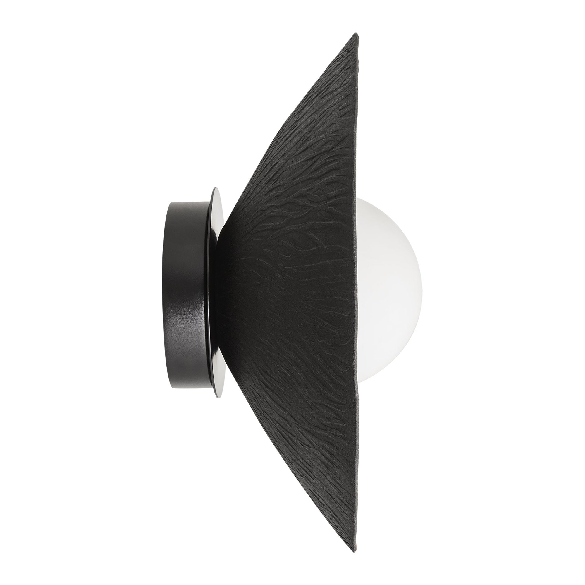 Brass and Black Flume Diffuser Wall Light - 12 Inch  - FH-WL12-B-BK
