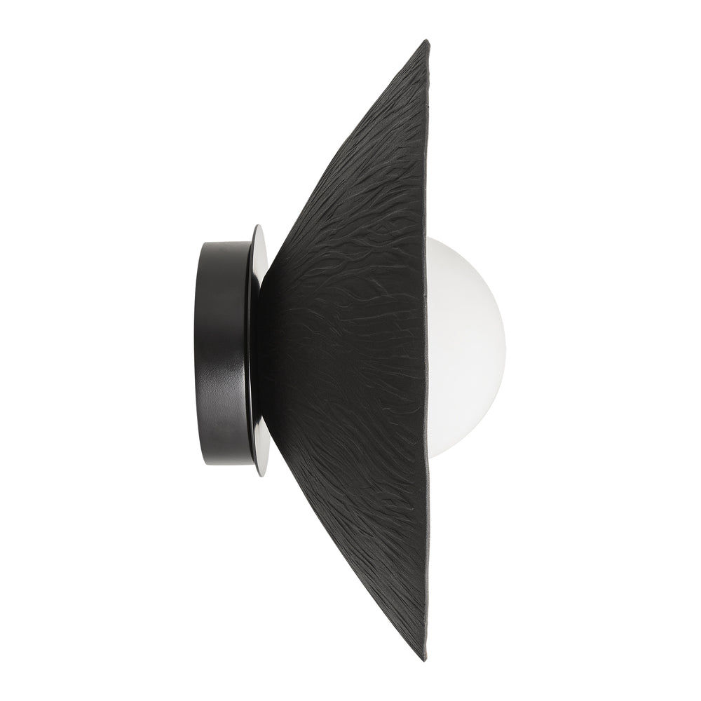 Brass and Black Flume Diffuser Wall Light - 12 Inch  - FH-WL12-B-BK