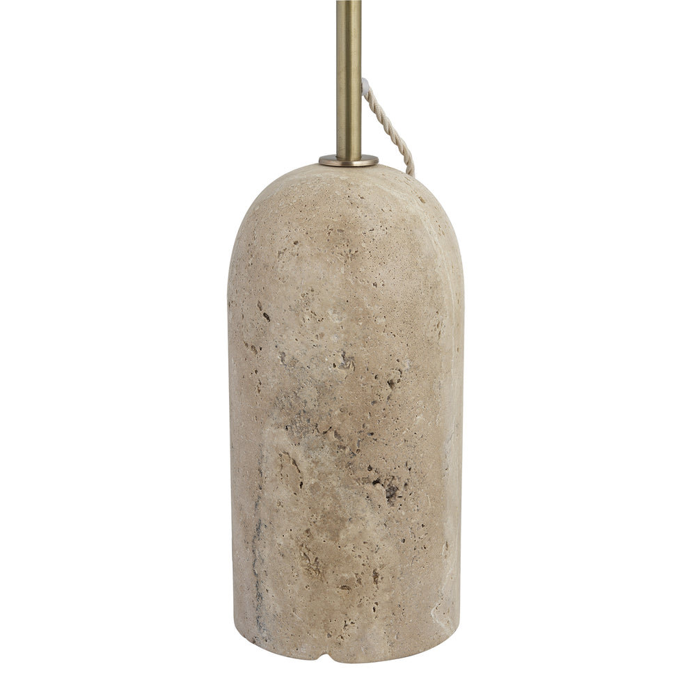 Travertine Cone Floor Lamp - Natural & Brass - Base Only